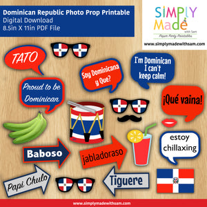 Dominican Republic Party Photo Booth Props - Simply Made with Sam