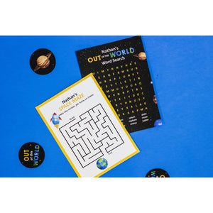 This party package is outta this world !! Use this template to decorate your Space Party. The template can be personalized with your child's name and age.