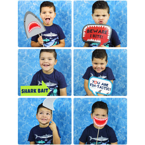 These jaw-some photo props will surely bring fun to your Shark Party Theme. You will receive a PDF file formatted on 8 ½" X 11" with 8 different Shark Photo Props. It also includes "Take a Prop Shark a Pose" Sign. Print as many copies as you desire then paste on dowel sticks.