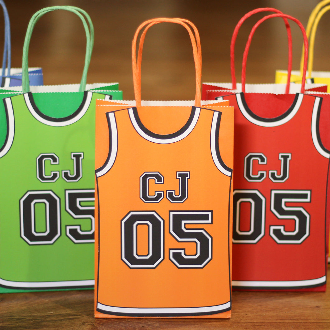 Slam Dunk!! Decorate your goodie bags with these personalized Basketball Party Templates.  This PDF file includes a basketball thank you tag so you can personalize them with your guests names or your child's name.