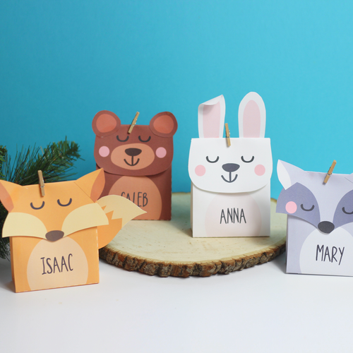 Woodland Animals Mini Favor Box