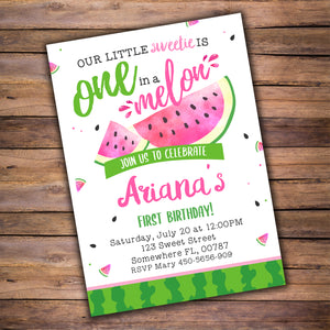 One in a Melon Pink Invitation