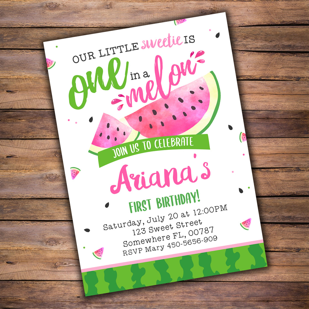 One in a Melon Pink Invitation