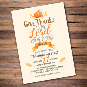 Inspirational Thanksgiving Invitation